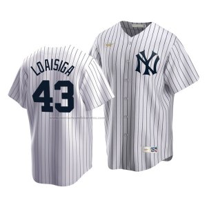 Camiseta Beisbol Hombre New York Yankees Jonathan Loaisiga Cooperstown Collection Primera Blanco