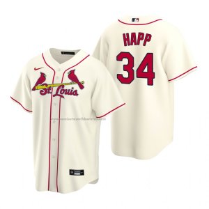 Camiseta Beisbol Hombre St. Louis Cardinals J.a. Happ Replica Alterno Crema