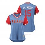 Camiseta Beisbol Mujer Texas Rangers Carlos Tocci 2018 Llws Players Weekend El Musiu Light Toronto Blue Jays