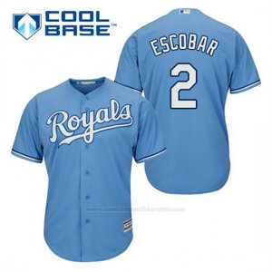 Camiseta Beisbol Hombre Kansas City Royals Alcides Escobar 2 Powder Azul Alterno Cool Base