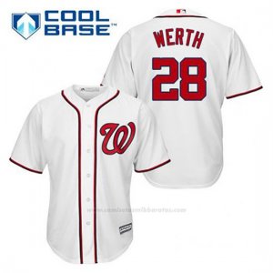 Camiseta Beisbol Hombre Washington Nationals Jayson Werth 28 Blanco 1ª Cool Base