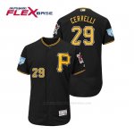 Camiseta Beisbol Hombre Pittsburgh Pirates Francisco Cervelli Flex Base Entrenamiento de Primavera 2019 Negro