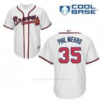 Camiseta Beisbol Hombre Atlanta Braves 35 Phil Niekro Blanco 1ª Cool Base