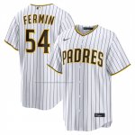 Camiseta Beisbol Hombre San Diego Padres Freddy Fermin Primera Replica Blanco Camiseta Beisbol Hombre San Diego Padres Freddy Fermin Primera Replica Blanco
