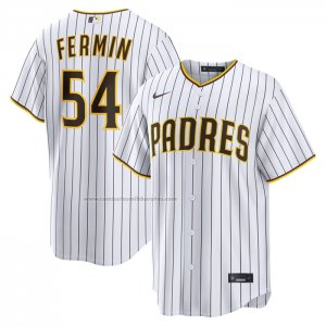 Camiseta Beisbol Hombre San Diego Padres Freddy Fermin Primera Replica Blanco