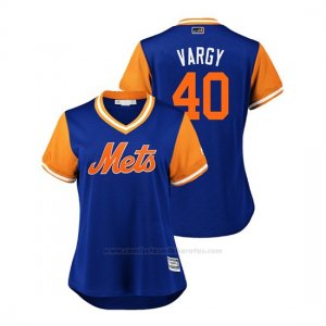 Camiseta Beisbol Mujer New York Mets Jason Vargas 2018 Llws Players Weekend Vargy Royal