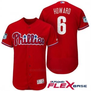 Camiseta Beisbol Hombre Philadelphia Phillies Ryan Howard Scarlet 2017 Entrenamiento de Primavera Flex Base Jugador