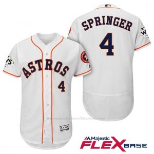 Camiseta Beisbol Hombre Houston Astros 2017 World Series George Springer Blanco Flex Base