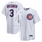 Camiseta Beisbol Hombre Chicago Cubs Alex Bregman Primera Replica Blanco
