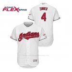Camiseta Beisbol Hombre Cleveland Indians Bradley Zimmer 150th Aniversario Patch 2019 All Star Game Flex Base Blanco