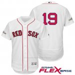 Camiseta Beisbol Hombre Boston Red Sox 2017 Postemporada 19 Jackie Bradley Jr. Blanco Flex Base