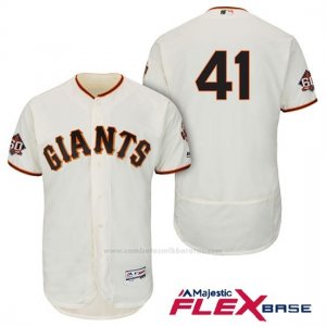 Camiseta Beisbol Hombre San Francisco Giants Mark Melancon Ivory 1ª 60th Season Flex Base