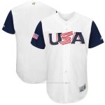 Camiseta Hombre Estados Unidos Clasico Mundial de Beisbol 2017 Personalizada Blanco