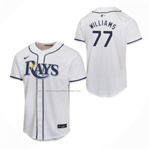 Camiseta Beisbol Nino Tampa Bay Rays Carson Williams Primera Game Blanco