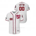 Camiseta Beisbol Hombre Washington Nationals Personalizada 2019 Postseason Flex Base Blanco