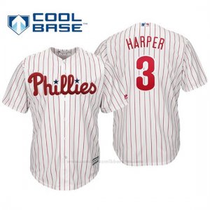 Camiseta Beisbol Hombre Philadelphia Phillies Bryce Harper Cool Base Home Blanco