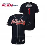 Camiseta Beisbol Hombre Atlanta Braves Ozzie Albies 150th Aniversario Patch Autentico Flex Base Azul