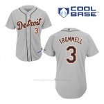 Camiseta Beisbol Hombre Detroit Tigers Alan Trammell 3 Gris Cool Base