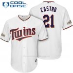Camiseta Beisbol Hombre Minnesota Twins 2017 Postemporada Jason Castro Blanco Cool Base