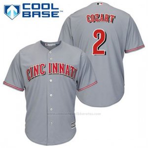 Camiseta Beisbol Hombre Cincinnati Reds Zack Cozart 2 Gris Cool Base