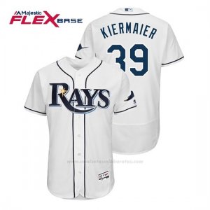 Camiseta Beisbol Hombre Tampa Bay Rays Kevin Kiermaier Flex Base Autentico Collezione Home Blanco