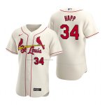 Camiseta Beisbol Hombre St. Louis Cardinals J.a. Happ Autentico Alterno Crema