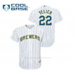 Camiseta Beisbol Nino Milwaukee Brewers Christian Yelich Cool Base Alternato Replica Blanco