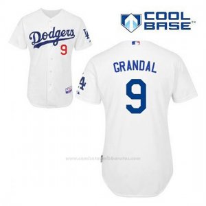 Camiseta Beisbol Hombre Los Angeles Dodgers Yasmani Grandal 9 Blanco 1ª Cool Base