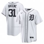 Camiseta Beisbol Hombre Detroit Tigers Riley Greene Primera Replica Blanco Camiseta Beisbol Hombre Detroit Tigers Riley Greene Primera Replica Blanco