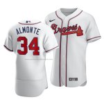 Camiseta Beisbol Hombre Atlanta Braves Abraham Almonte Autentico Primera Blanco