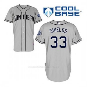 Camiseta Beisbol Hombre San Diego Padres James Shields 33 Gris Cool Base