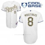Camiseta Beisbol Hombre Kansas City Royals Mike Moustakas 8 Blanco Usmc Cool Base