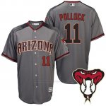 Camiseta Beisbol Hombre Arizona Diamondbacks 11 A.J. Pollock Gris Road