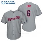 Camiseta Beisbol Hombre Kansas City Royals 2017 Estrellas y Rayas Lorenzo Cain Gris Cool Base