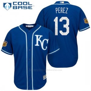 Camiseta Beisbol Hombre Kansas City Royals Salvador Perez 13 2017 Entrenamiento de Primavera Cool Base Jugador