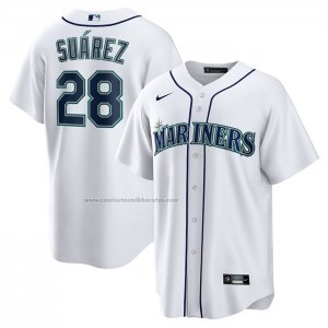 Camiseta Beisbol Hombre Seattle Mariners Eugenio Suarez Primera Replica Blanco