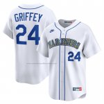 Camiseta Beisbol Hombre Seattle Mariners Ken Griffey Jr Throwback Cooperstown Collection Limited Blanco