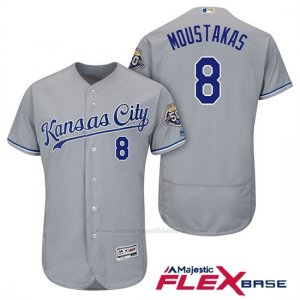 Camiseta Beisbol Hombre Kansas City Royals Mike Moustakas Gris 50th Season Flex Base