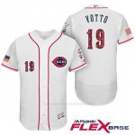 Camiseta Beisbol Hombre Cincinnati Reds 2017 Estrellas Y Rayas 19 Joey Votto Blanco Flex Base