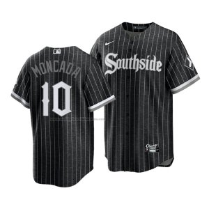 Camiseta Beisbol Hombre Chicago White Sox Yoan Moncada 2021 City Connect Replica Negro