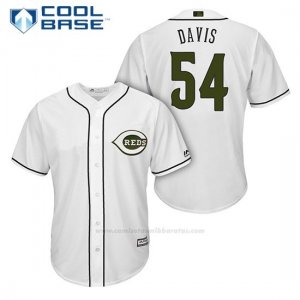 Camiseta Beisbol Hombre Cincinnati Reds 54 Rookie Davis Blanco2018 Alterno Cool Base