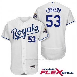 Camiseta Beisbol Hombre Kansas City Royals Melky Cabrera Blanco 50th Season Flex Base