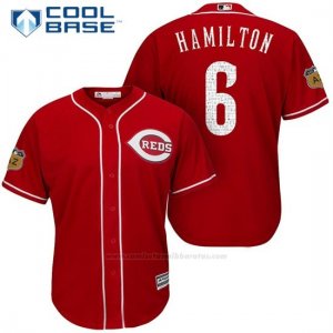 Camiseta Beisbol Hombre Cincinnati Reds Billy Hamilton Scarlet 2017 Entrenamiento de Primavera Cool Base Jugador