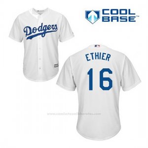 Camiseta Beisbol Hombre Los Angeles Dodgers Andre Ethier 16 Blanco 1ª Cool Base