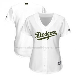 Camiseta Mujer Los Angeles Dodgers Personalizada Blanco