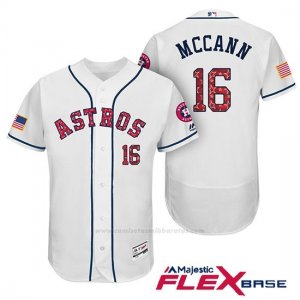 Camiseta Beisbol Hombre Houston Astros 2017 Estrellas y Rayas Brian Mccann Blanco Flex Base
