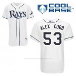 Camiseta Beisbol Hombre Tampa Bay Rays Alex Cobb 53 Blanco 1ª Cool Base