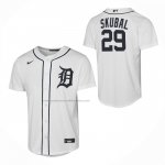 Camiseta Beisbol Nino Detroit Tigers Tarik Skubal Primera Replica Blanco Camiseta Beisbol Nino Detroit Tigers Tarik Skubal Primera Replica Blanco