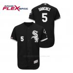 Camiseta Beisbol Hombre Chicago White Sox Yolmer Sanchez 150th Aniversario Patch Flex Base Negro