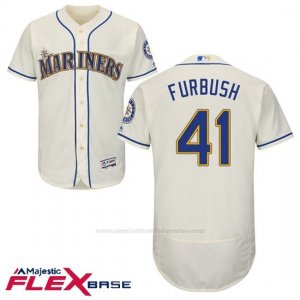 Camiseta Beisbol Hombre Seattle Mariners Autentico Charlie Furbush Crema Flex Base